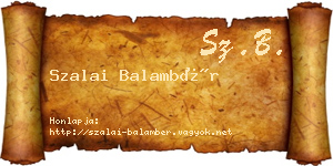 Szalai Balambér névjegykártya
