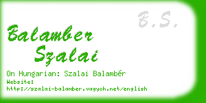 balamber szalai business card