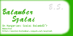 balamber szalai business card